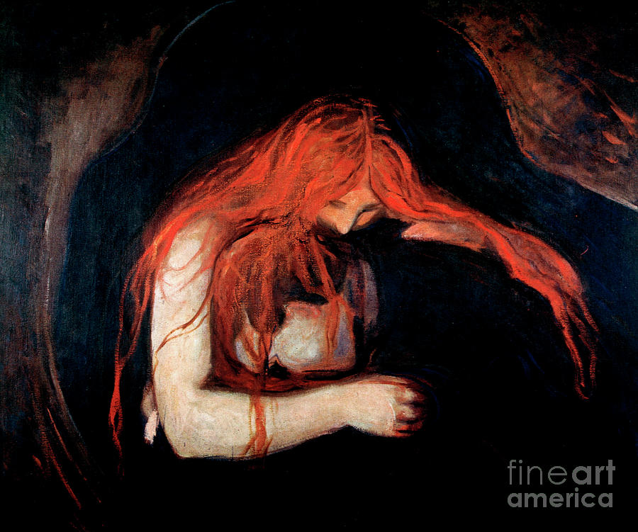 Vampire By Edvard Munch Painting by Edvard Munch