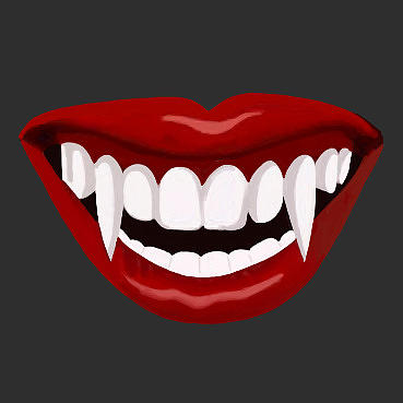 Vampire fangs mouth Mixed Media by Jonesin' Daily - Fine Art America