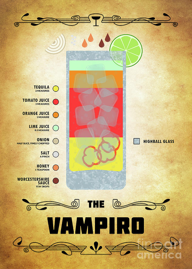 Vampiro Cocktail Classic Digital Art by Bo Kev Fine Art America