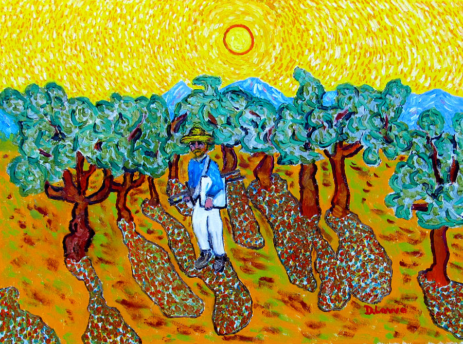 Van Gogh Among the Olive Trees Painting by Danny Lowe