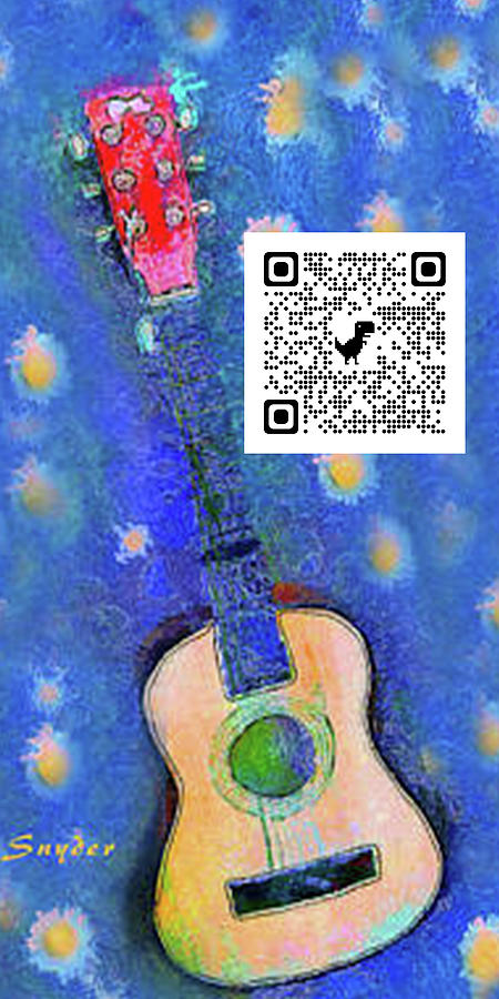 Van Gogh Blue Starry Night Guitar QRCode purchase only Photograph by Floyd Snyder