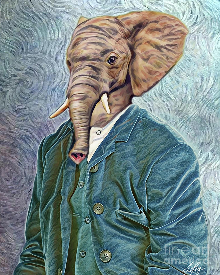 Van Gogh Elephant Digital Art by Jennifer Page