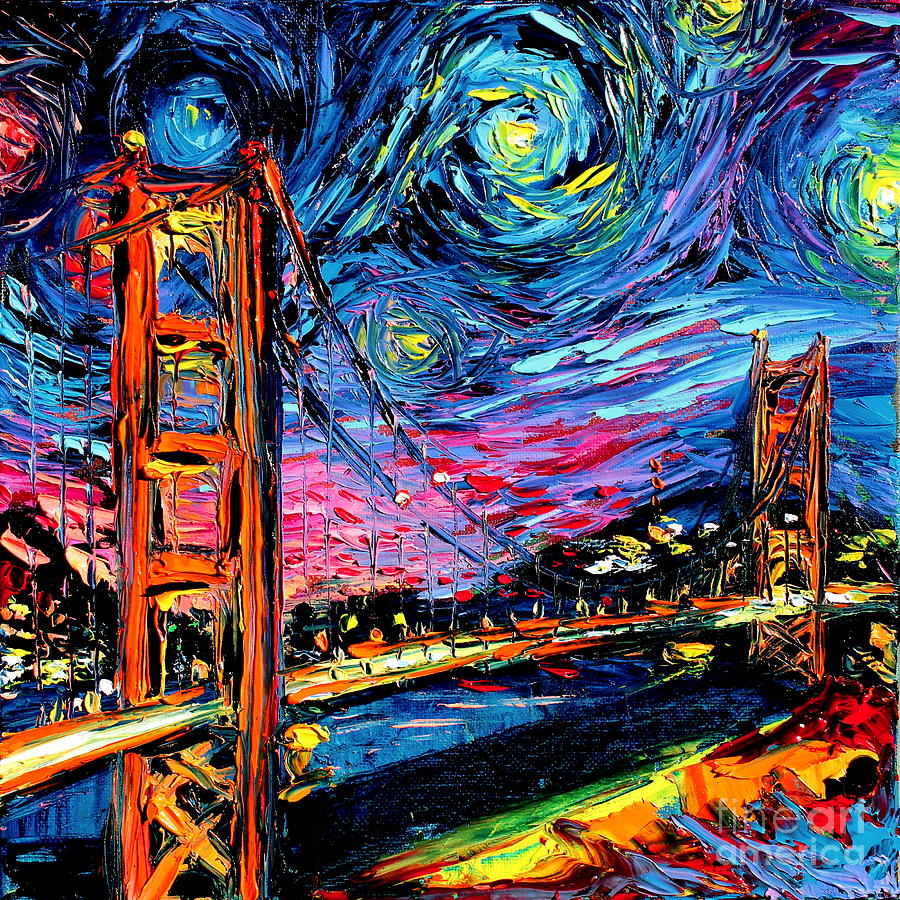 van Gogh Never Saw Golden Gate Painting by Aja Trier