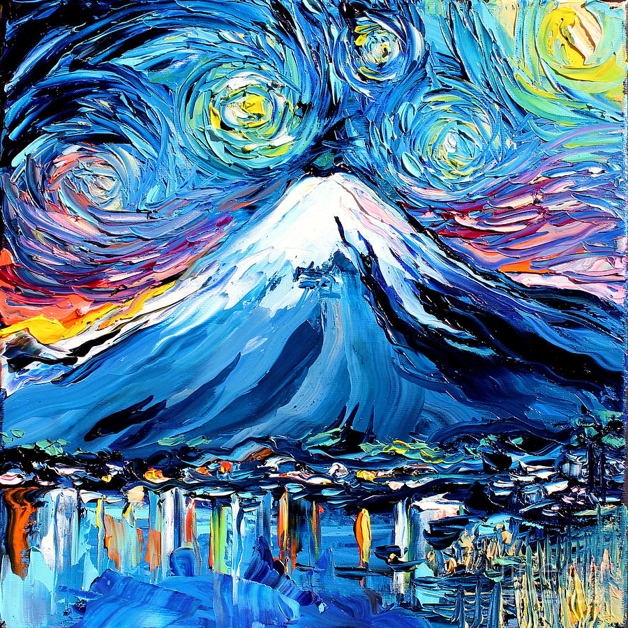 van Gogh Never Saw Mount Fuji Painting by Aja Trier