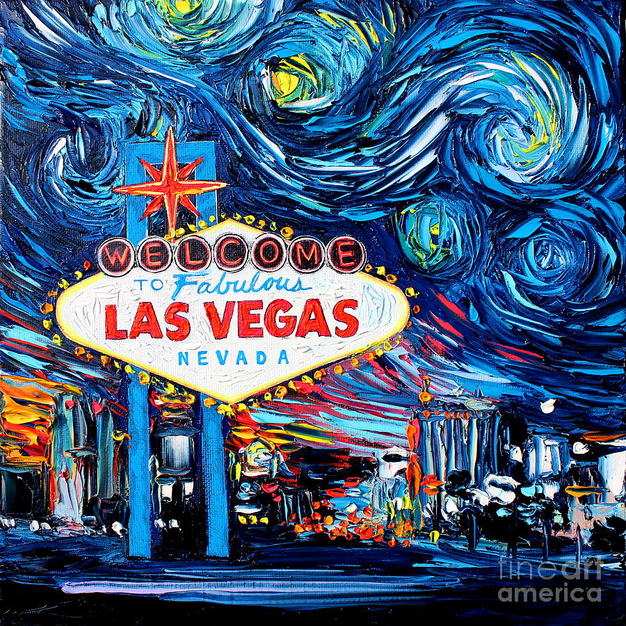 Las Vegas Painting - van Gogh Never Saw Vegas by Aja Trier