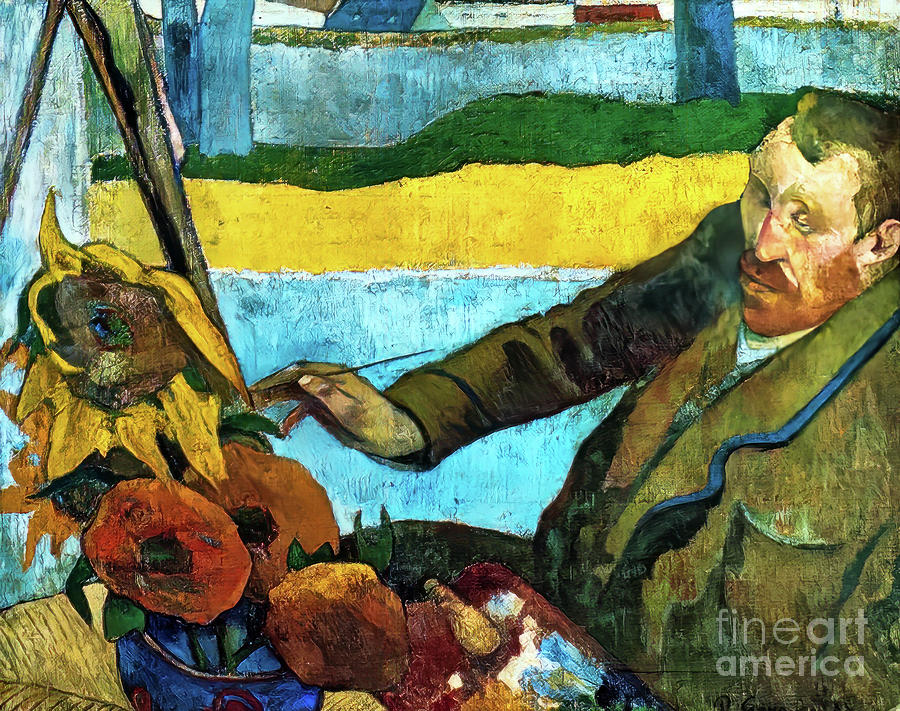 Van Gogh Painting Sunflowers by Paul Gauguin 1888 Painting by Paul ...