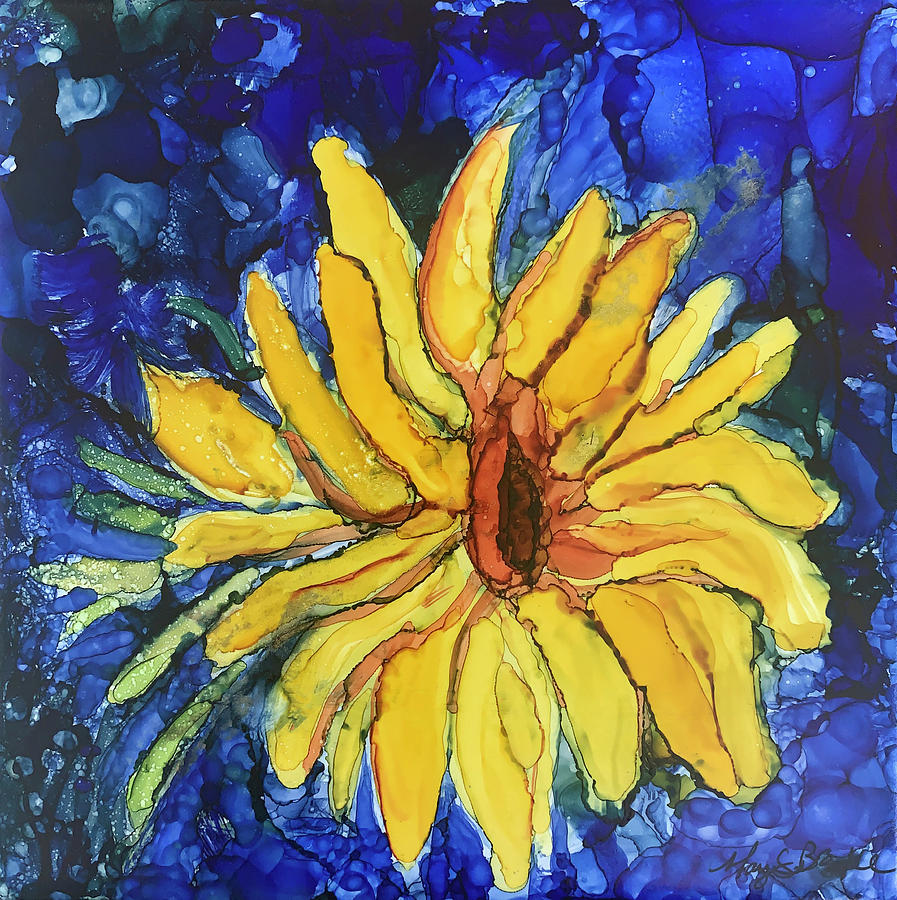 Van Gogh Sunflower Painting by Mary Benke