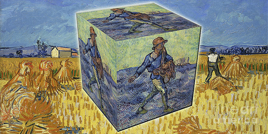 Landscape Painting - Van Gogh - The Sower by Scott Mendell
