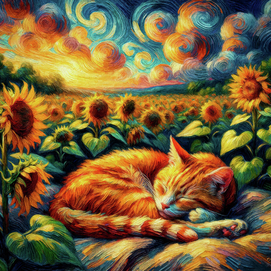 Van Gogh's Cat Digital Art by Peggy Collins - Fine Art America