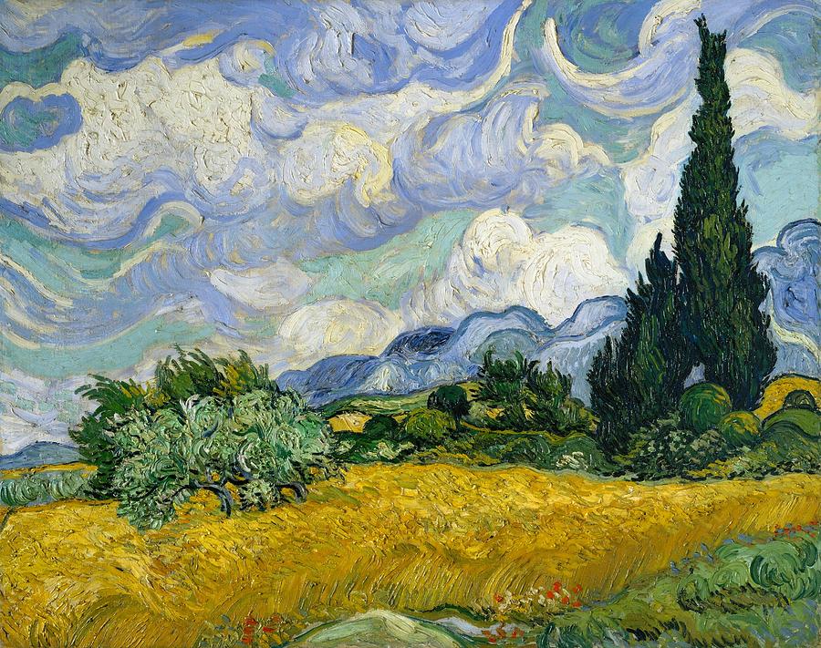 Opere D Arte Di Van Gogh Van Goghs Wheat Field With Cypresses Painting by Vincent Van Gogh - Pixels