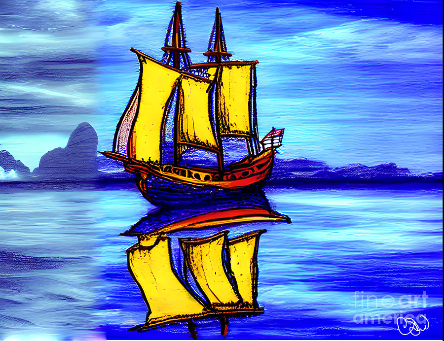 Van Goph Ship Digital Art by Craig Walters