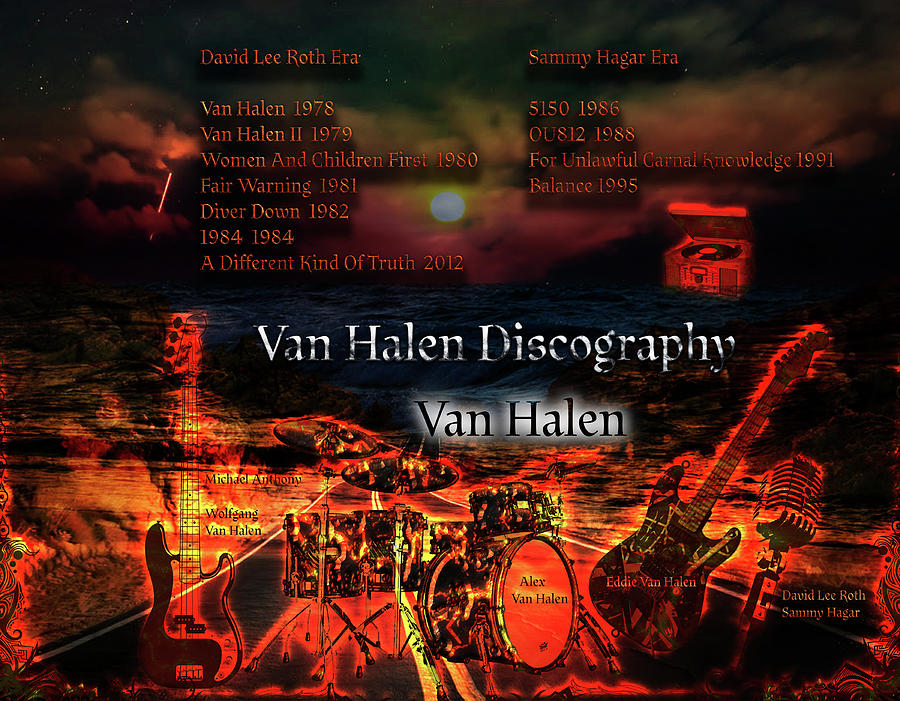 Van Halen Discography Digital Art by Michael Damiani