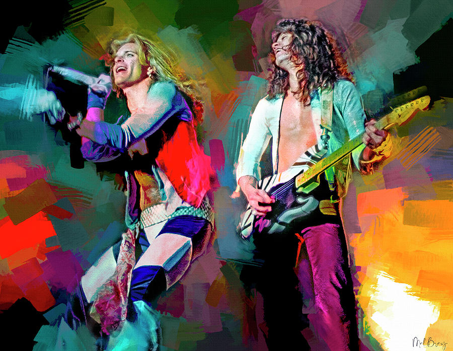 Van Halen Live Mixed Media by Mal Bray