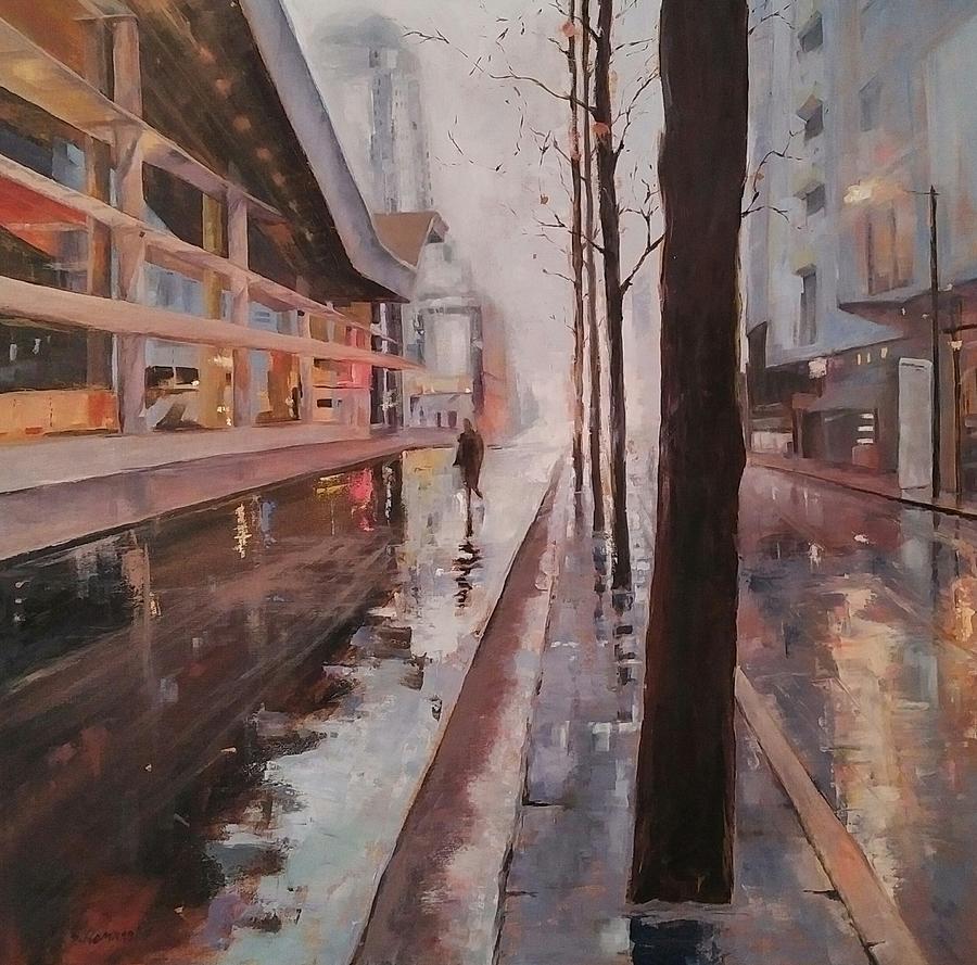 Vancouver 7 am Painting by Sheila Romard