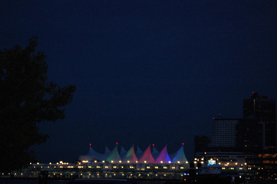 Vancouver at Night Canada Place Photograph by James Cousineau