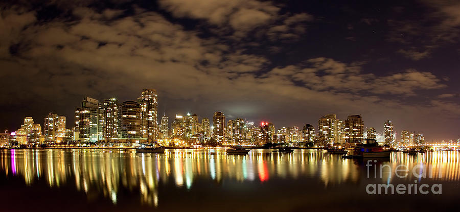 Vancouver at night Photograph by Tony Mills