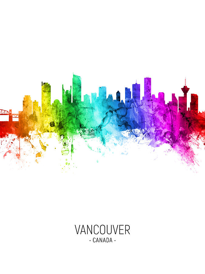 Vancouver Canada Skyline #68 Digital Art by Michael Tompsett