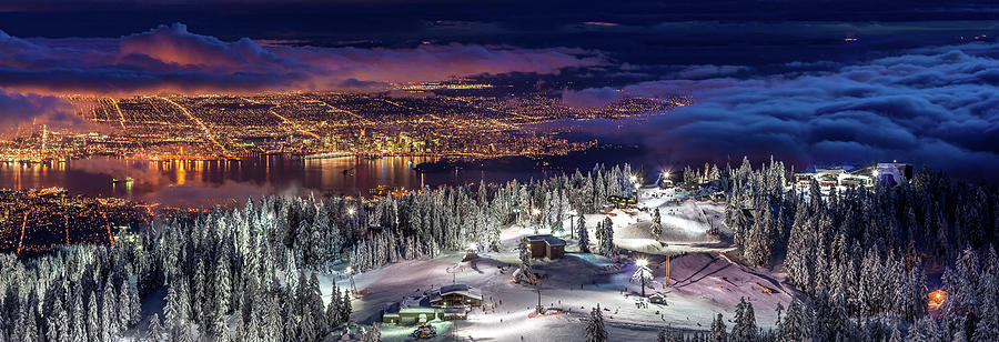 Mountain Photograph - Vancouver City panorama from Grouse Mountain  by Pierre Leclerc Photography