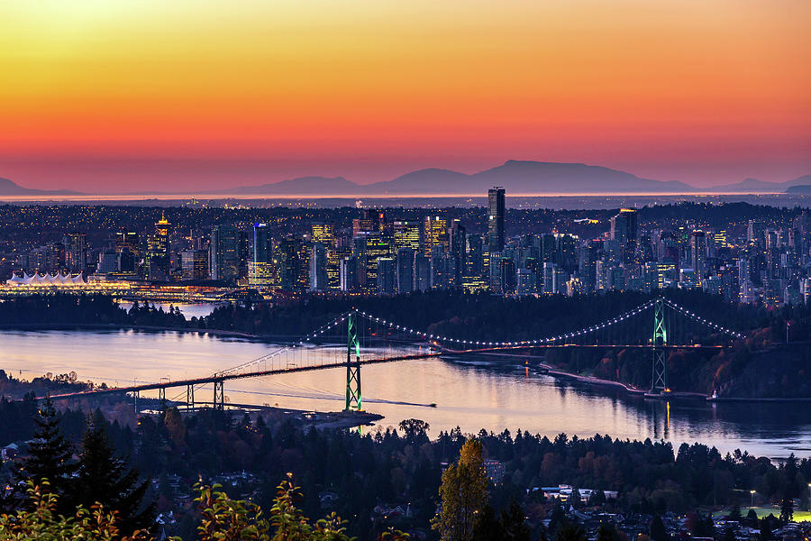 Vancouver City Sunrise Photograph by Pierre Leclerc Photography