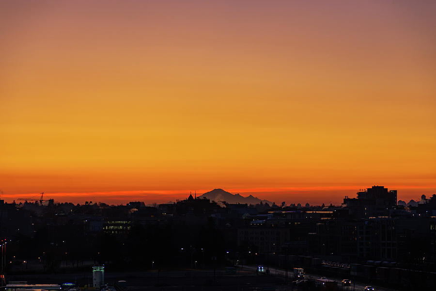 Vancouver Dawn with Mount Baker Photograph by Liz Albro