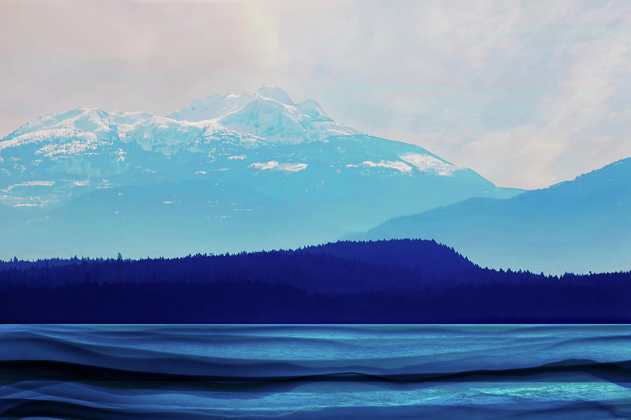 Vancouver Island in Blue Mixed Media by Peggy Collins