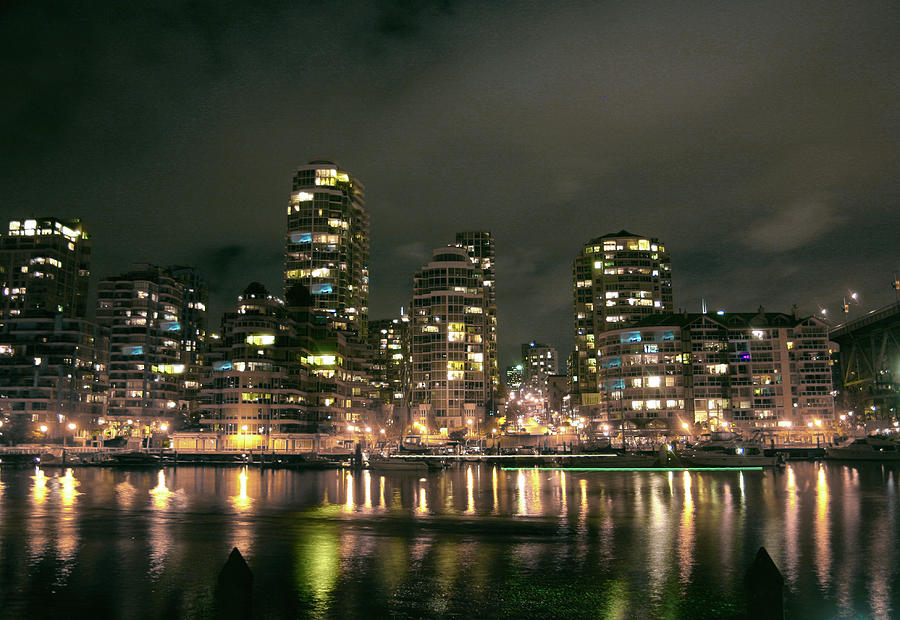 Vancouver Nights in Blue Photograph by Wayne King