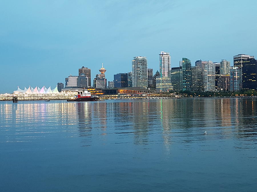 Vancouver Skyline from Stanley Park Seawall Photograph by James Cousineau