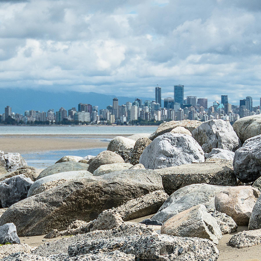 Vancouver skyline from the beach Photograph by Franckreporter