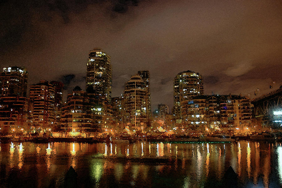 Vancouver Skyline Through a Painters Eyes Photograph by Wayne King