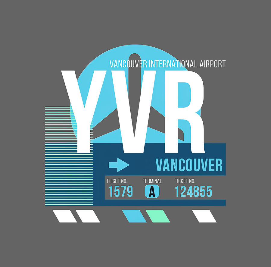 Vancouver YVR Airport Code Baggage Tag Painting by Teagan Samuel Fine