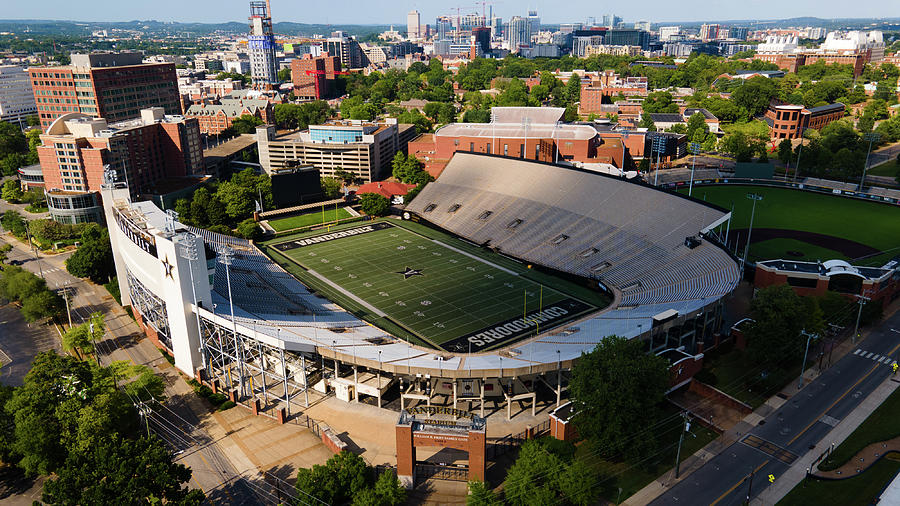 Aerial view of Vanderbilt Football Stadium at Vanderbilt University Photograph by Eldon McGraw