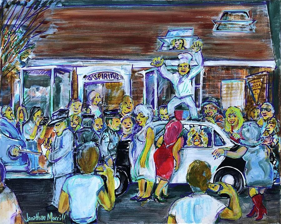 Vanilla and the Spiritus Riot 1990 Painting by Jonathan Morrill