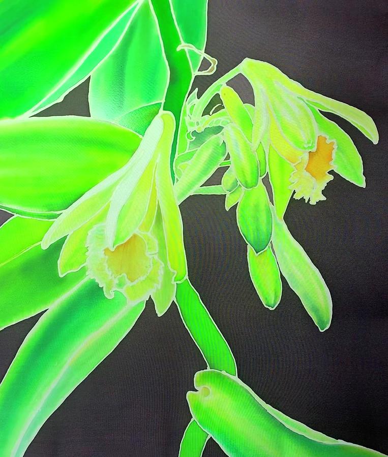 Vanilla orchid Painting by Barbara Pease