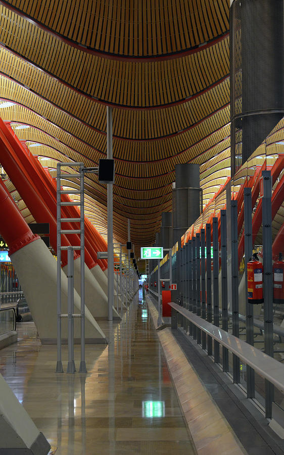 Vanishing Point at Empty Madrid Barajas Adolfo Suarez Airport Spain Photograph by Shawn OBrien