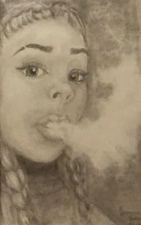 Vaping girl Drawing by Jasmine Harris - Fine Art America