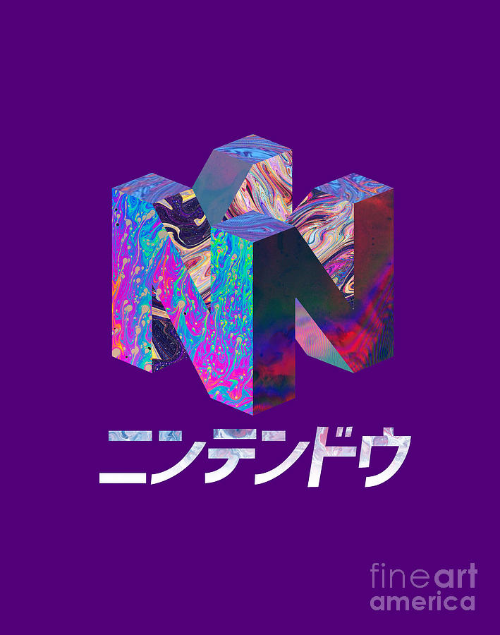 Vapor Wave Aesthetic N64 Logo Digital Art By Mangale Tamang