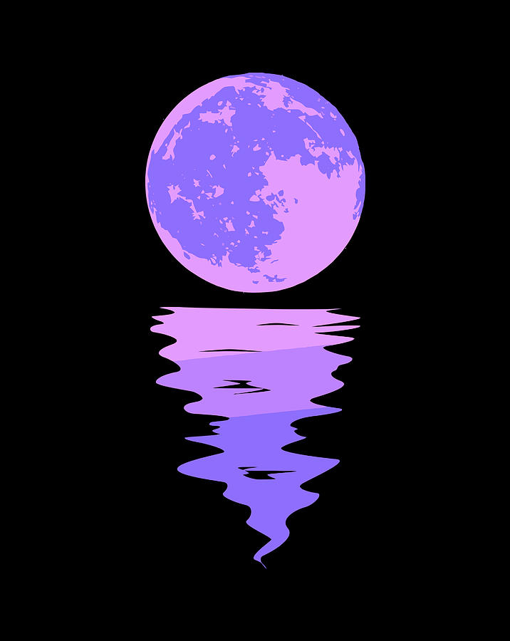 Vaporwave Aesthetic Purple Moon Pastel Moonlight Graphic Digital Art by