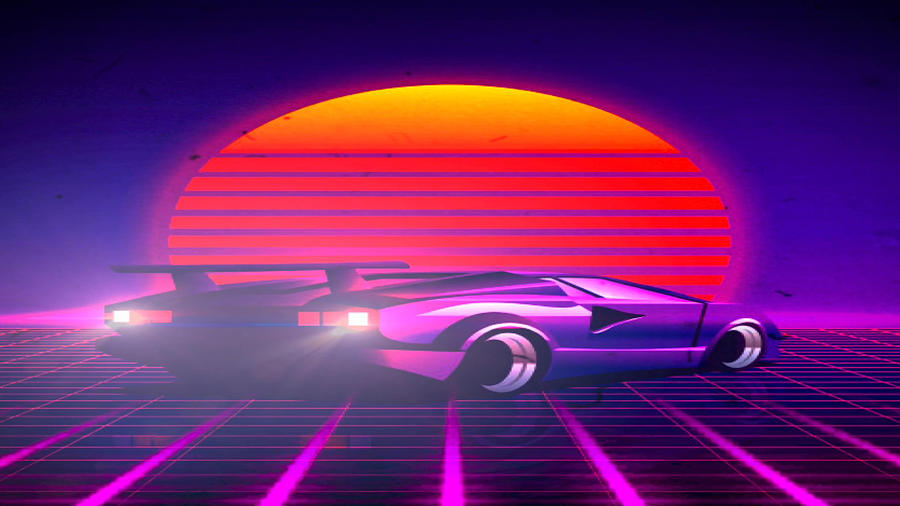 VaporWave Lambo Digital Art by Francois Cusson - Pixels