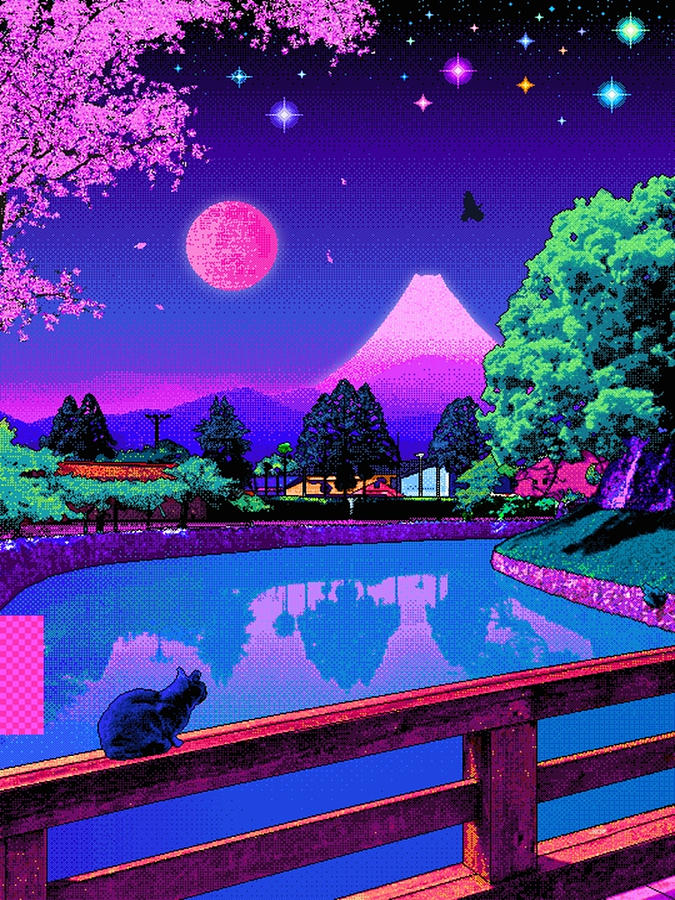 Vaporwave Pixel Art