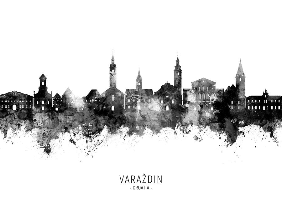Varazdin Croatia Skyline #29 Digital Art by Michael Tompsett