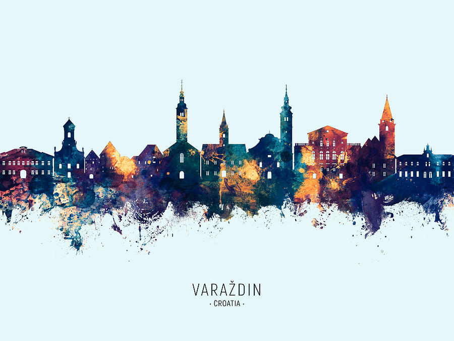 Varazdin Croatia Skyline #31 Digital Art by Michael Tompsett