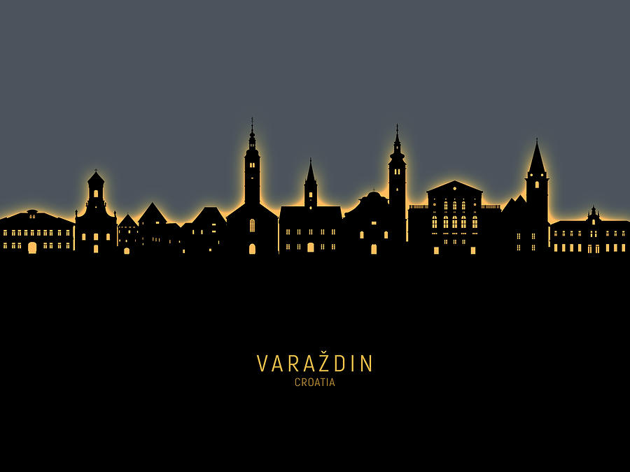 Varazdin Croatia Skyline #41 Digital Art by Michael Tompsett
