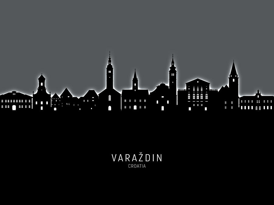 Varazdin Croatia Skyline #42 Digital Art by Michael Tompsett
