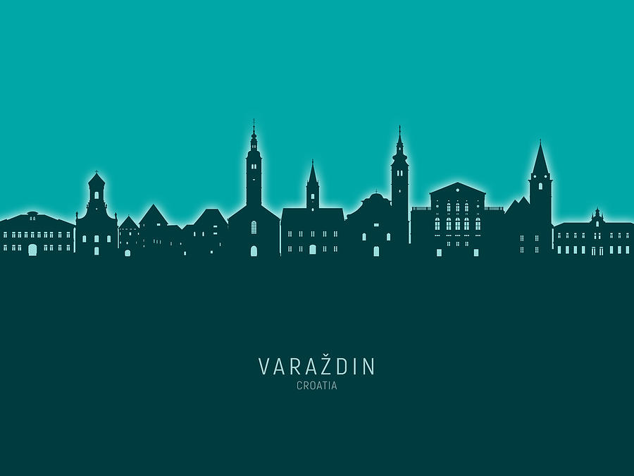 Varazdin Croatia Skyline #43 Digital Art by Michael Tompsett