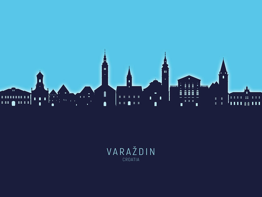 Varazdin Croatia Skyline #44 Digital Art by Michael Tompsett
