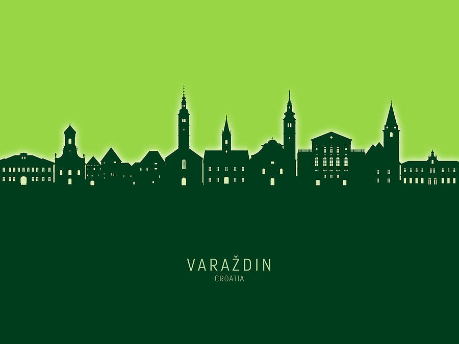 Varazdin Croatia Skyline #45 Digital Art by Michael Tompsett