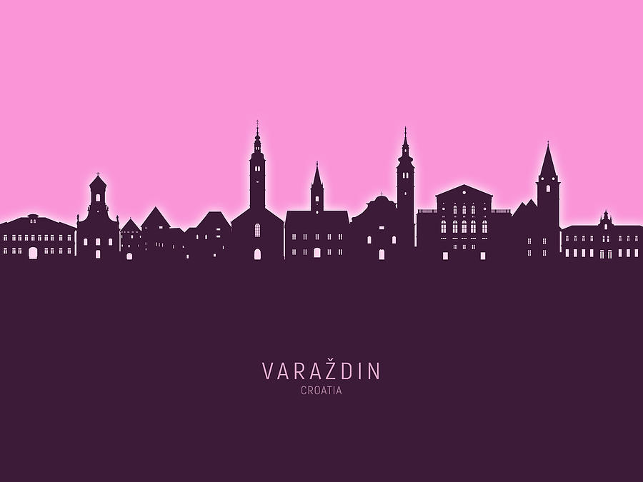 Varazdin Croatia Skyline #46 Digital Art by Michael Tompsett