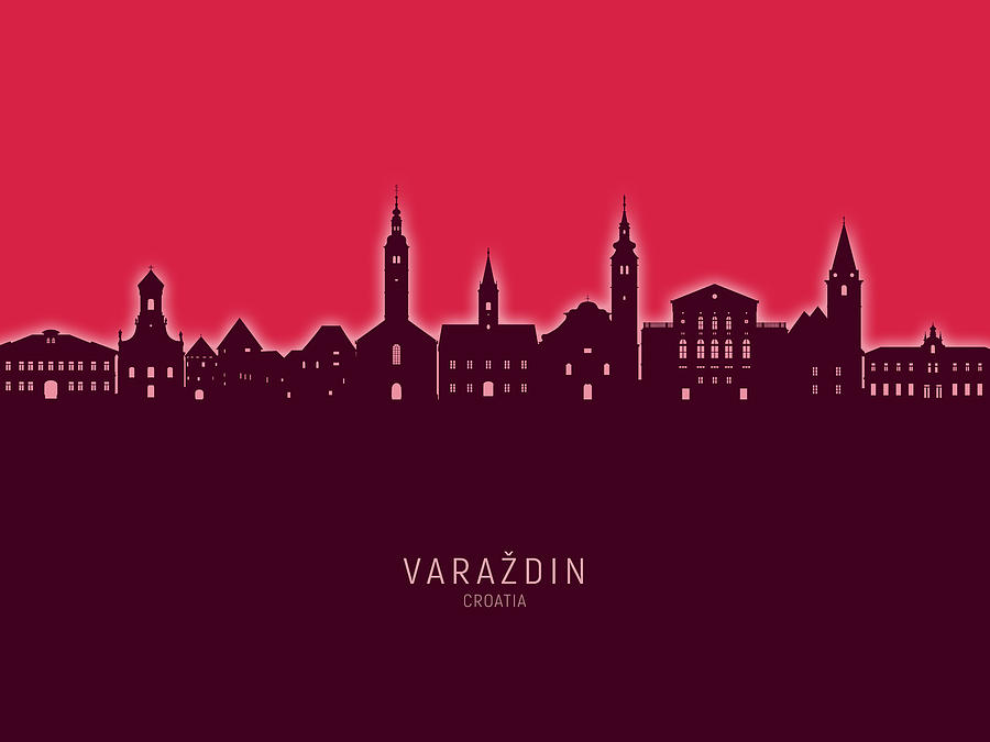 Varazdin Croatia Skyline #47 Digital Art by Michael Tompsett