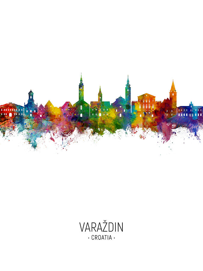Varazdin Croatia Skyline #50 Digital Art by Michael Tompsett