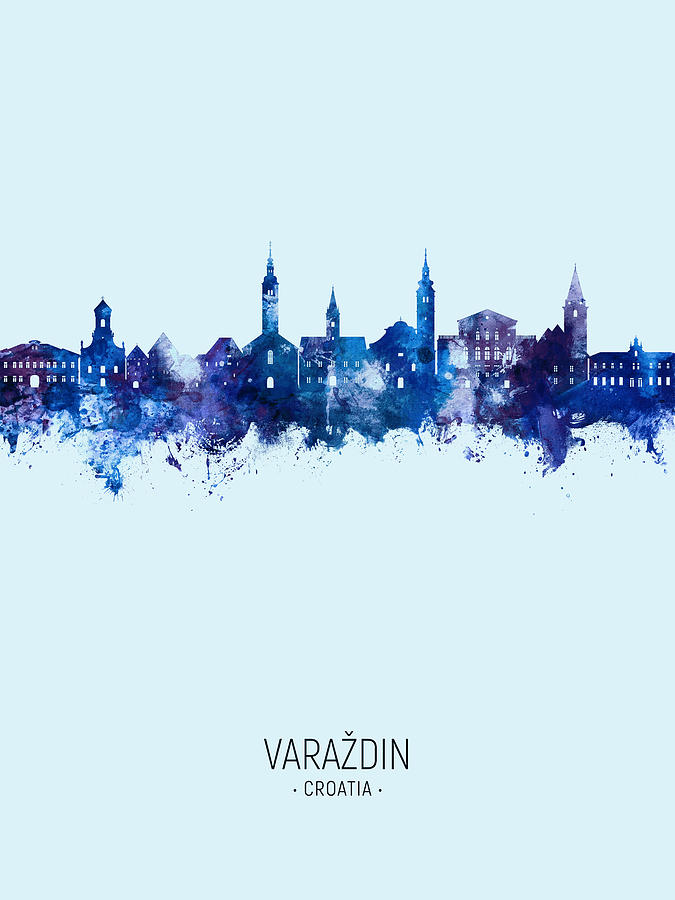 Varazdin Croatia Skyline #52 Digital Art by Michael Tompsett